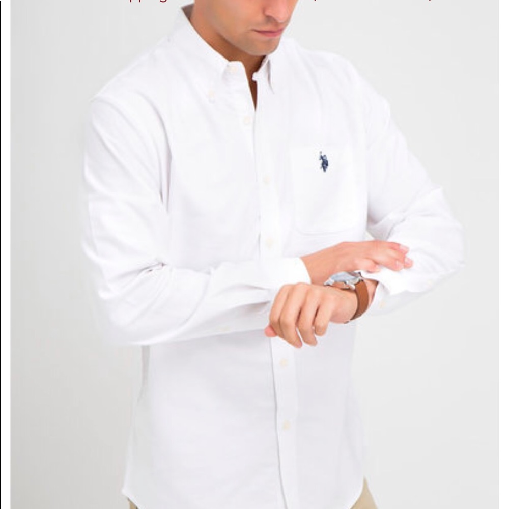 Classic white Oxford men’s dress shirt